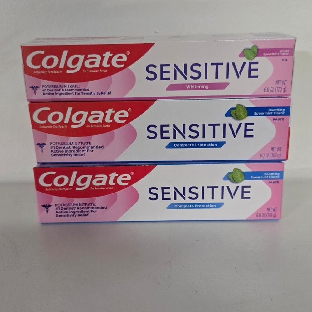 Colgate Sensitive Toothpaste Lot of 3 - Whitening & Complete Protection (6.0 oz